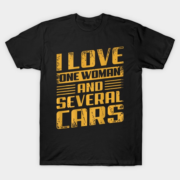 Love One Woman And Several Cars T-Shirt by JeanDanKe